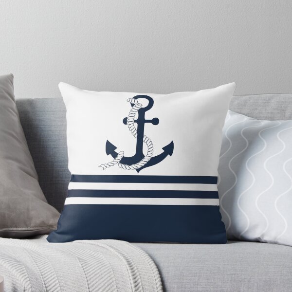 Item preview, Nautical blue anchors with blue and white stripes designed and sold by IoanaHraball.