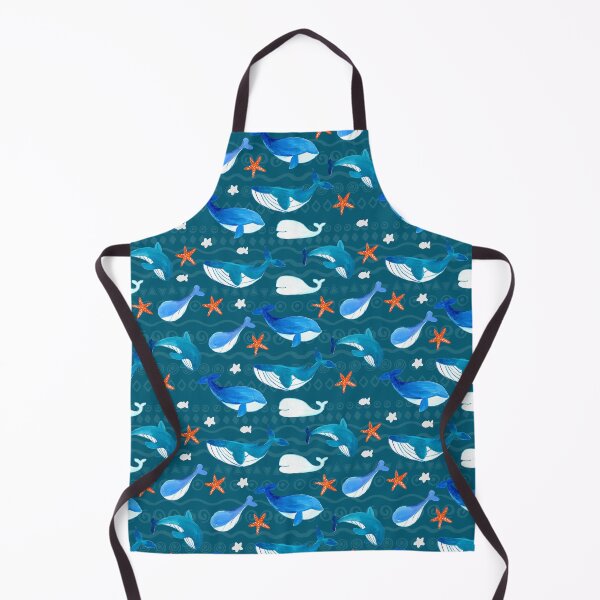 Item preview, Blue Whale and Fishes Marine Pattern designed and sold by MGdezigns.