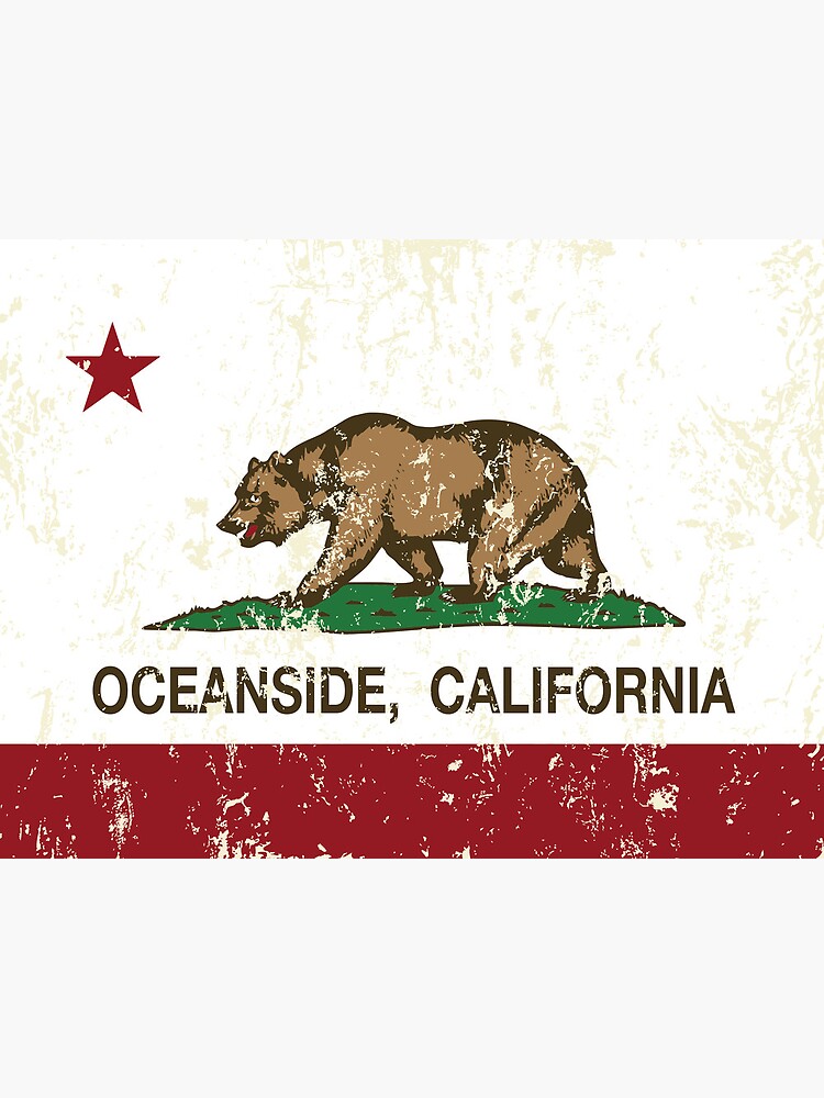 "Oceanside California Republic Flag Distressed " Poster by NorCal