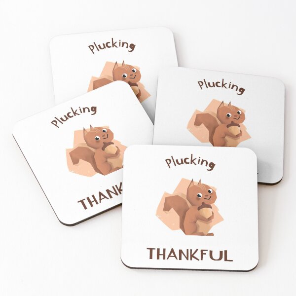 Item preview, Plucking Thankful | Thanksgiving Holiday | Cute Squirrel Cartoon | Autumn Harvest  designed and sold by Ainbowz-Artwork.