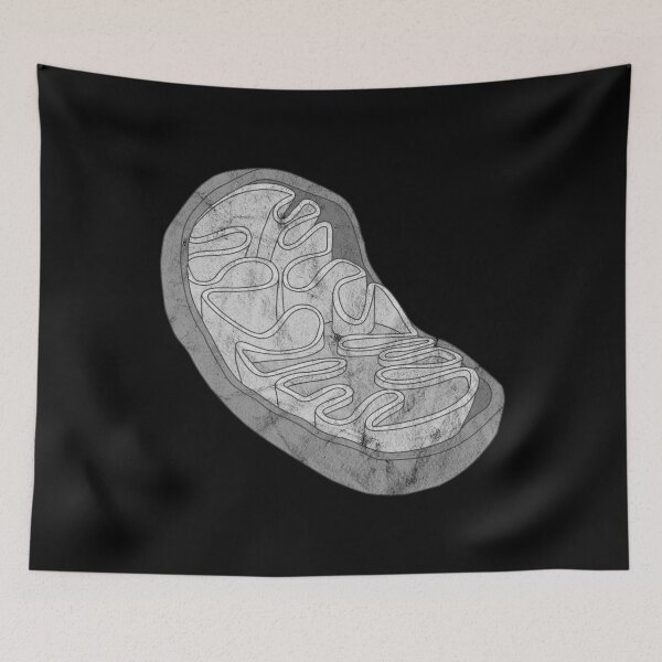 Item preview, Distressed Mitochondria - B&W Graphic - Membrane designed and sold by DeWinnes.
