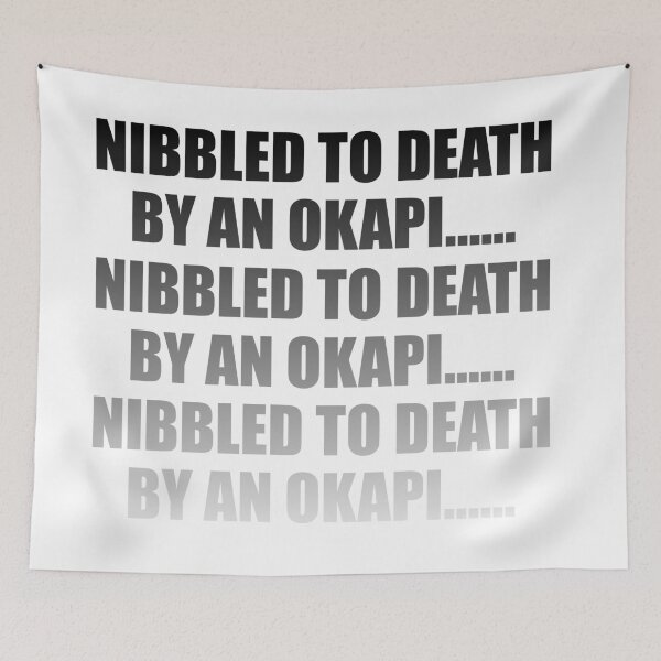 Item preview, Nibbled To Death By An Okapi (Black Fade) designed and sold by Punk 'n Stuff.