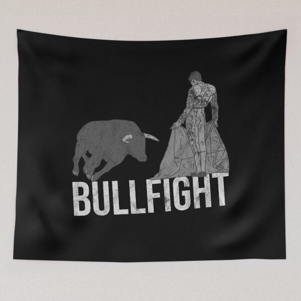 Item preview, Distressed Bullfighting - B&W Bullfight Text - Matador Bull designed and sold by DeWinnes.