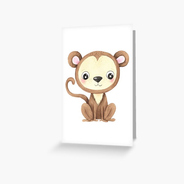 Cartes De Vœux Sur Le Theme Bebe Singe Mignon Redbubble