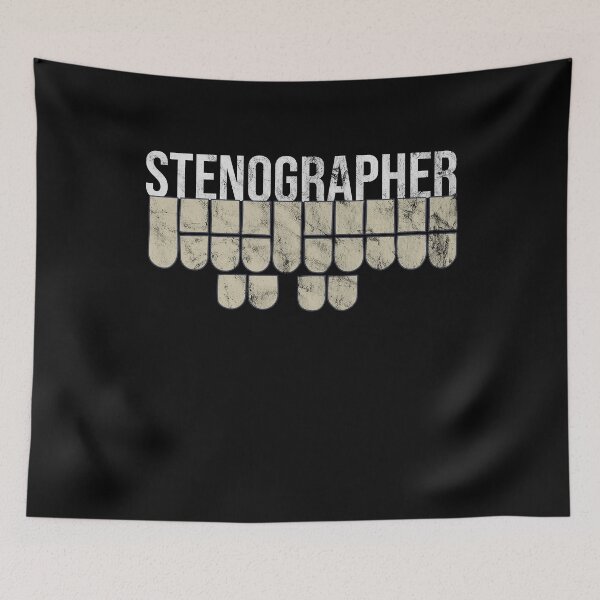 Item preview, Distressed Stenographer - Stenotype Keyboard Text - Justice designed and sold by DeWinnes.