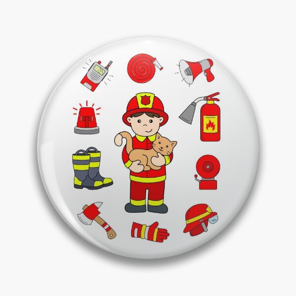 Item preview, Boy as Fireman with Cat and Firefighter Accessories designed and sold by samshirts.