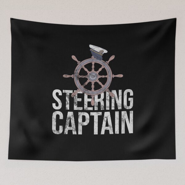 Item preview, Distressed Steering Captain Text - Wooden Wheel designed and sold by DeWinnes.