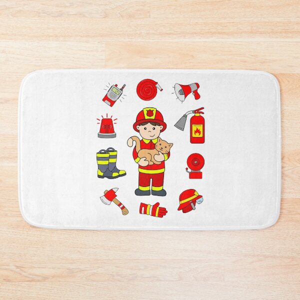 Item preview, Boy as Fireman with Cat and Firefighter Accessories designed and sold by samshirts.