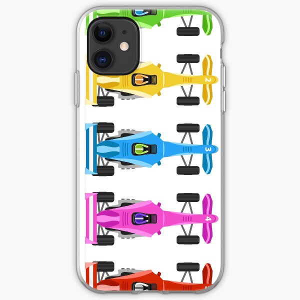 Cinco autos de carrera Funda blanda para iPhone