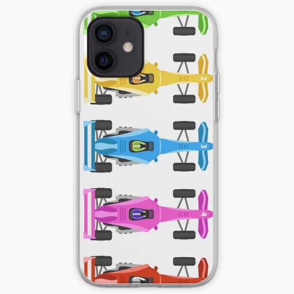 Cinco autos de carrera Funda blanda para iPhone