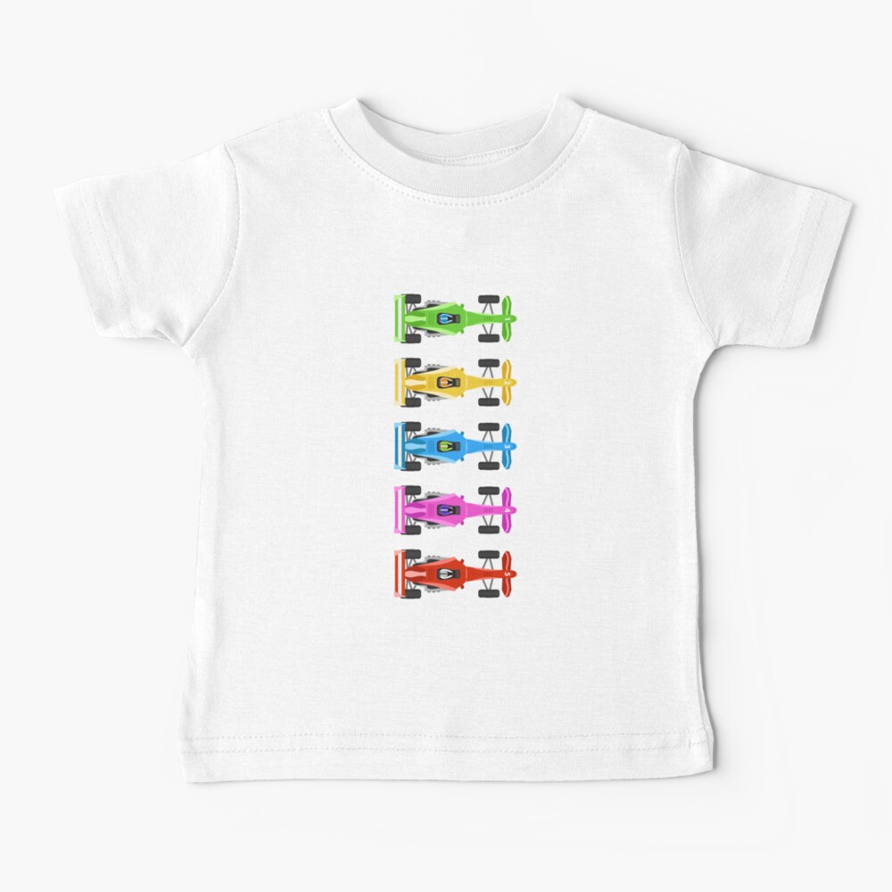 Five Race Cars Baby T-Shirt