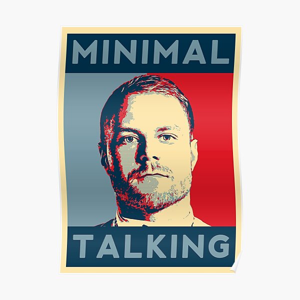 Valtteri Minimal Talking Bottas Poster
