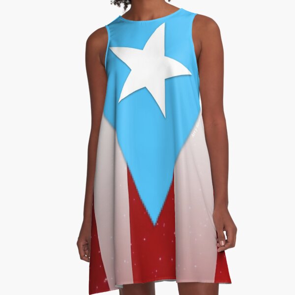 Starlight Puerto Rico Flag A-Line Dress