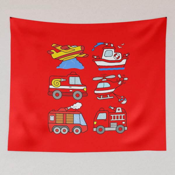 Item preview, Firetruck Firefighter Boat Plane Helicopter designed and sold by samshirts.