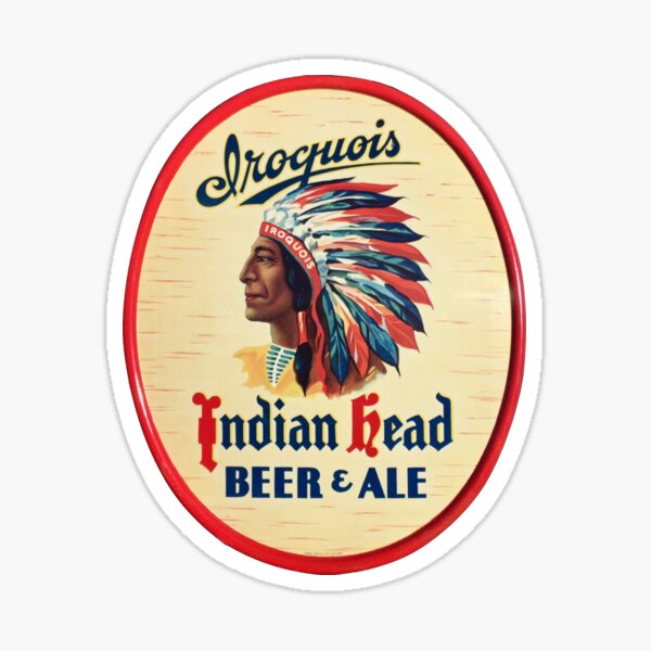 Iroquois Indian Head Beer & Ale Design Sticker