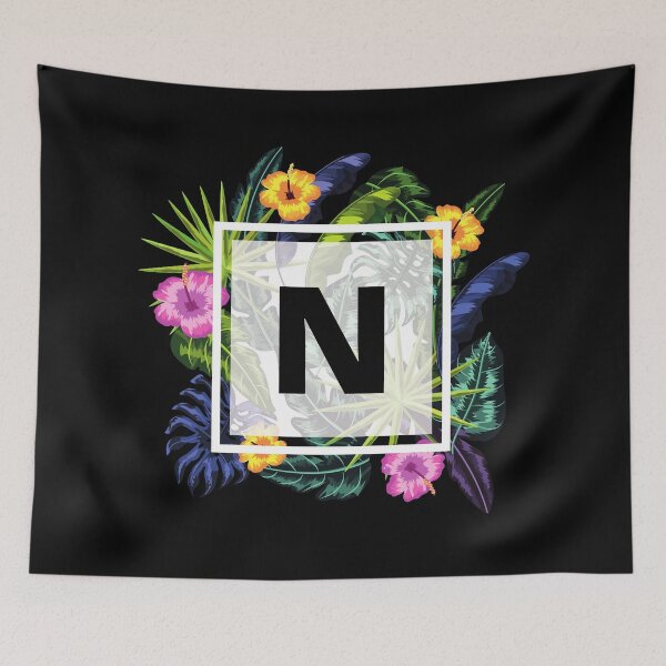 Item preview, Floral Tropical Letter N designed and sold by LamV.