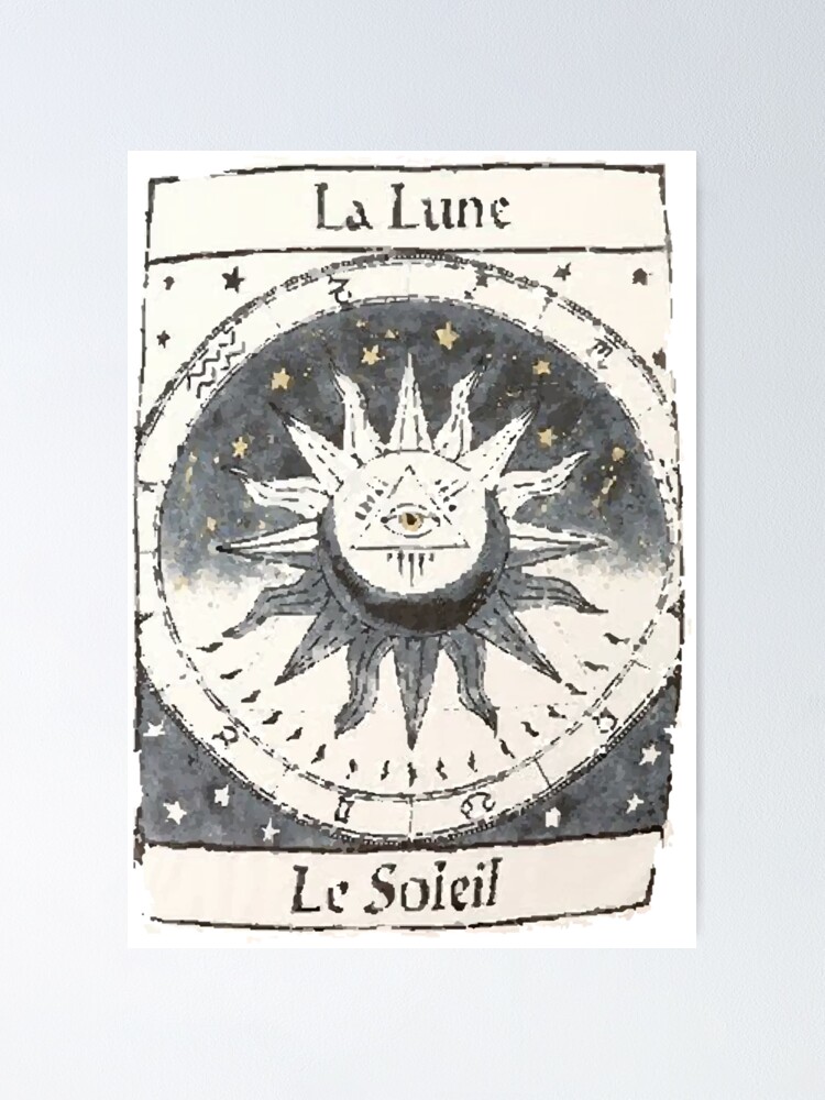 La Lune Le Soleil Poster By Bleuhanded Redbubble