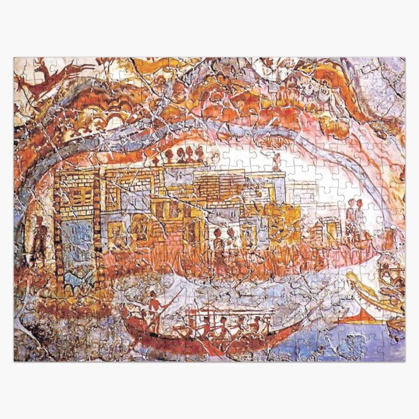 Minoan Admirals Flotilla Fresco Thera Scene Jigsaw Puzzle