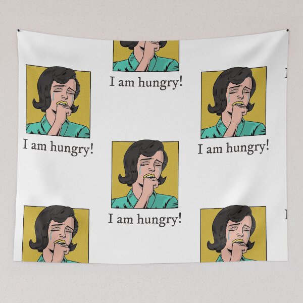 Item preview, I Am Hungry | Woman Vintage Design | Hungry for Food | Funny Design designed and sold by Ainbowz-Artwork.