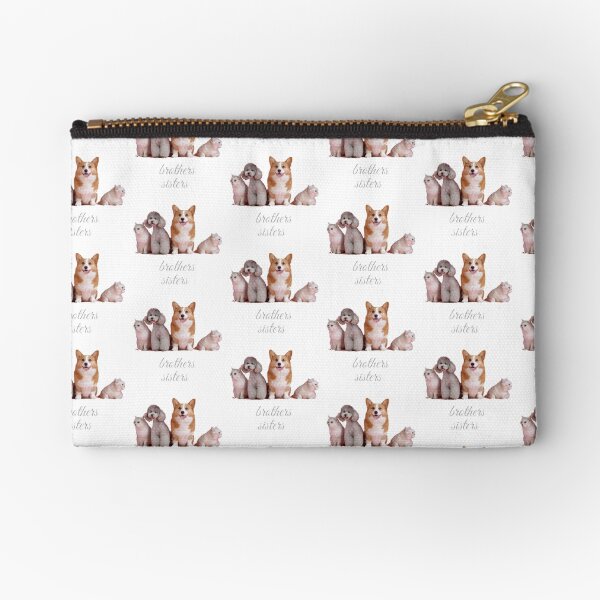 Cats and dogs brothers and sisters Zipper Pouch