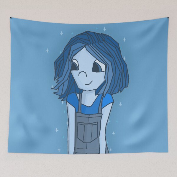 Item preview, Girl in Dungarees Blue Monochrome  designed and sold by emDesign123.