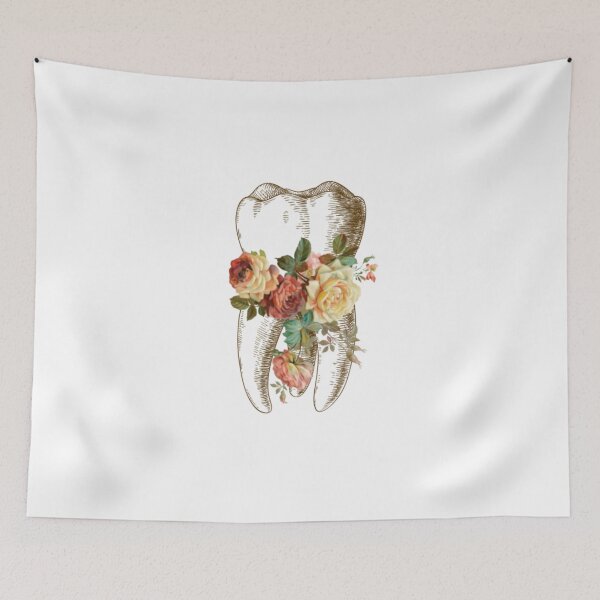 Item preview, Tooth with orange flowers, dental design designed and sold by guaka-molly.