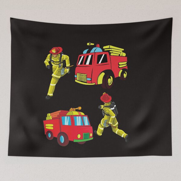 Item preview, Active Hero Fire Fighters Kids Pattern designed and sold by Samsdesignshop.