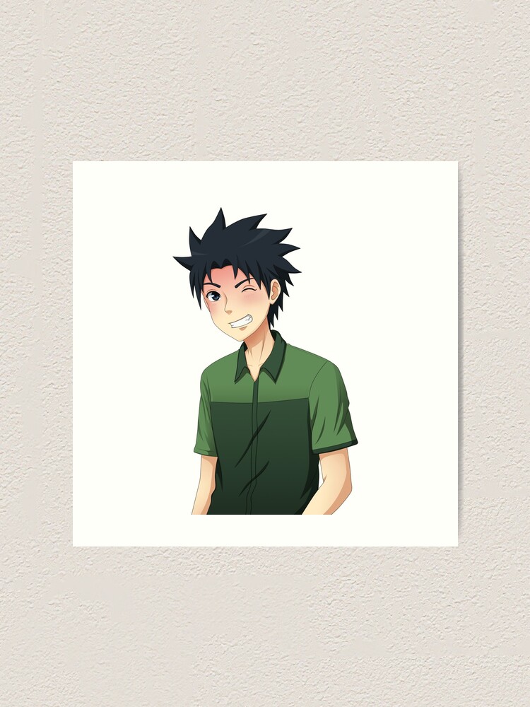 Anime Boy Blinking Eye Art Print By Ssstudioone Redbubble