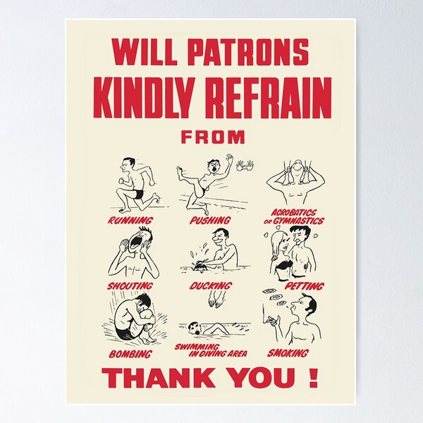 Item preview, Vintage swimming pool rules designed and sold by hamlynburns.