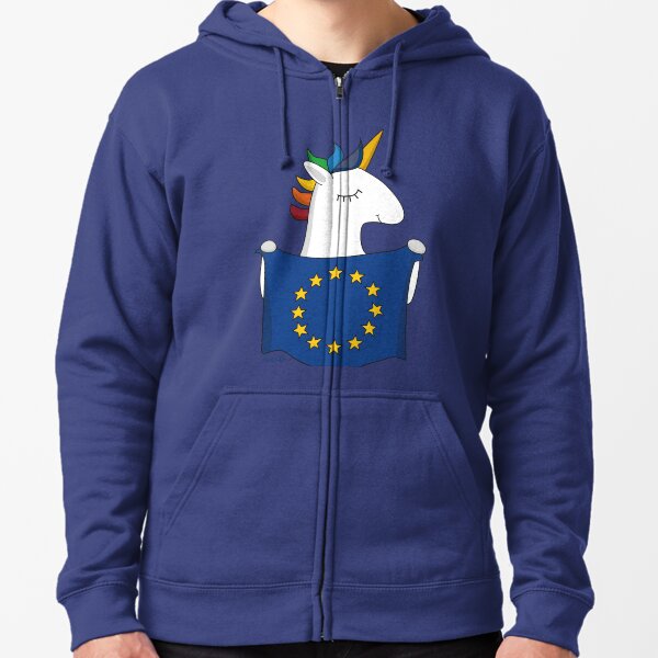 Europe unicorn Zipped Hoodie