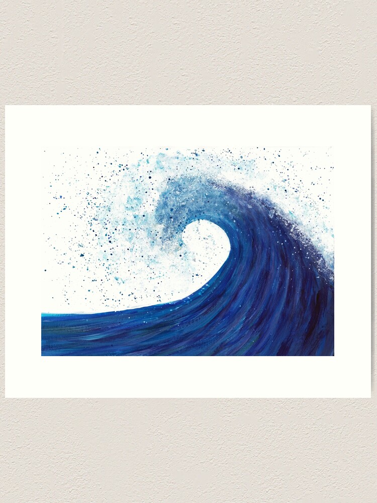 Thumbnail 2 of 3, Art Print, Big wave designed and sold by GillianAdams.