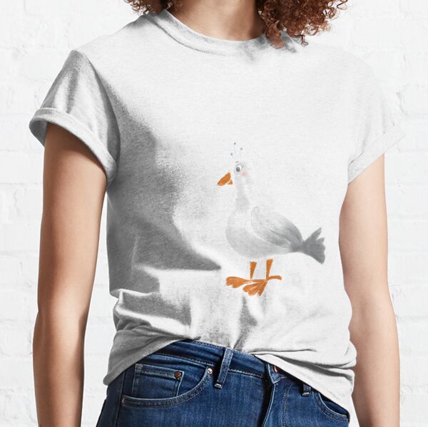 Cute light Gray Cartoon Seagull Classic T-Shirt