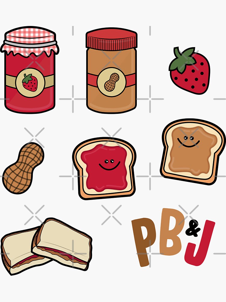 "Peanut Butter and Jelly" Sticker for Sale by mynameisliana Redbubble