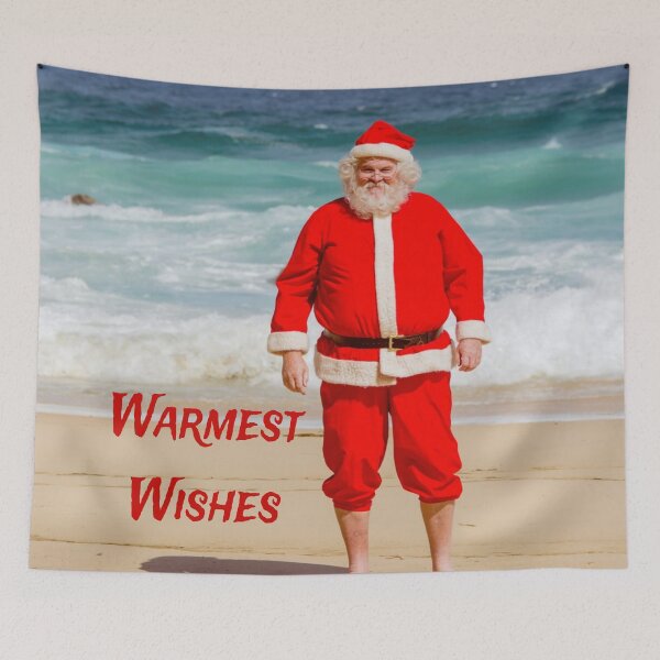 Item preview, Santa Clause on Beach Warmest Wishes Funny Humor designed and sold by mwagie.