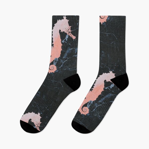 Item preview, Rose Seahorse Marble Fossil Pink and Black designed and sold by DreamCraze.
