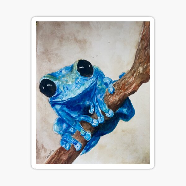 Item preview, blue frog on a branch designed and sold by char-mitch.