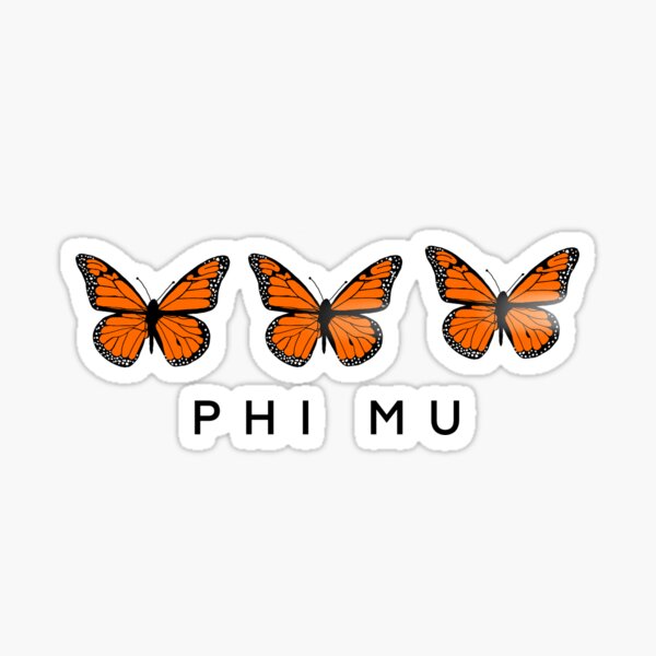 Phi Mu Monarch Butterfly Sticker