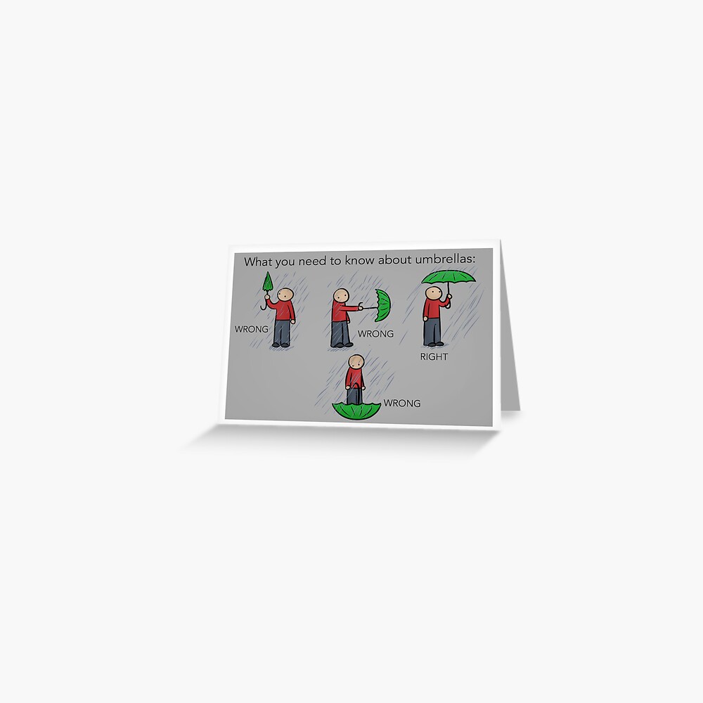 Umbrella Instructions Greeting Card