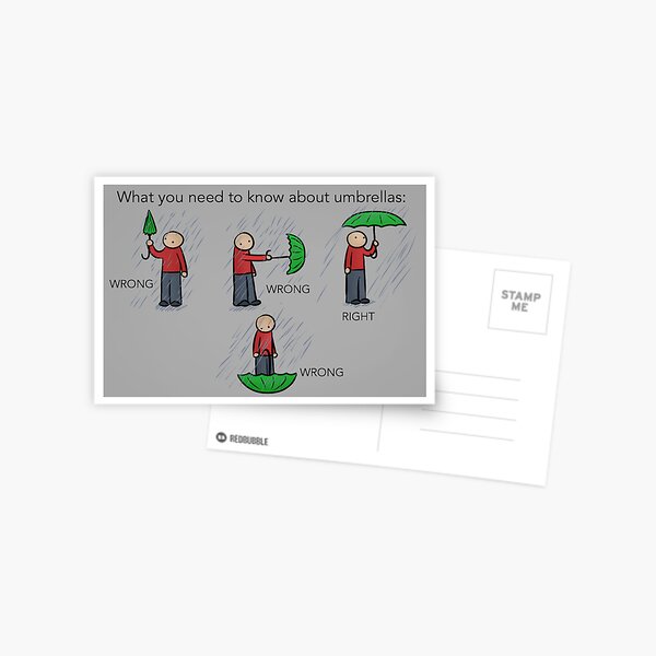 Umbrella Instructions Postcard