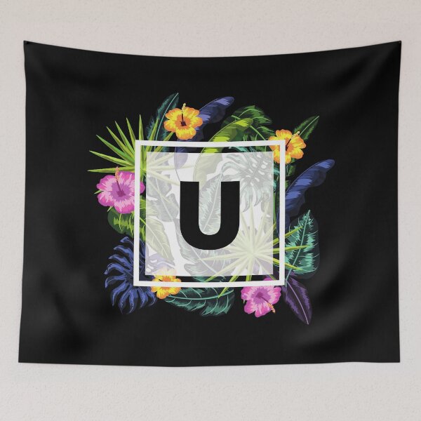 Item preview, Floral Tropical Letter U designed and sold by LamV.
