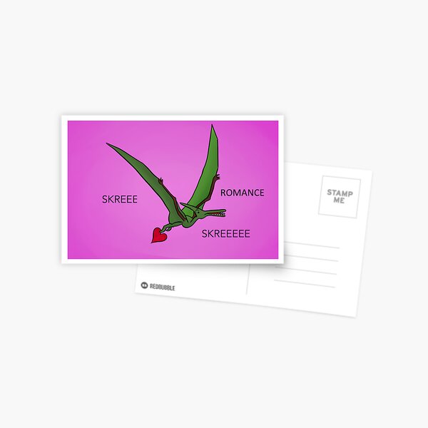 Valentines Pterodactyl Postcard