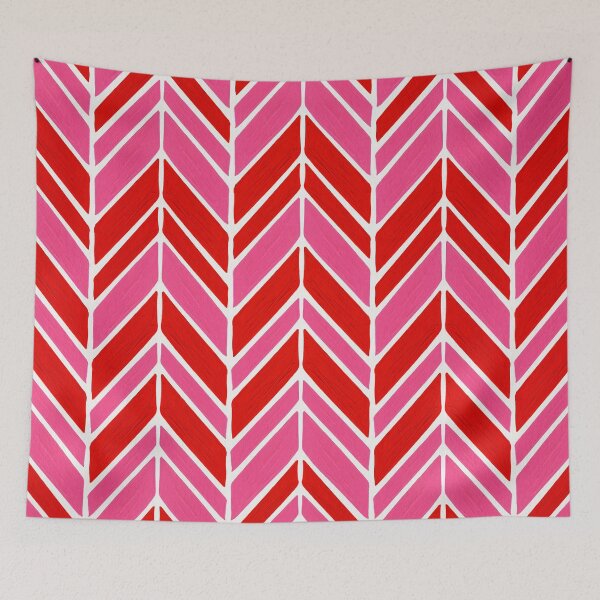 Item preview, Intermittent Herringbone – Red & Pink designed and sold by Cat Coquillette.