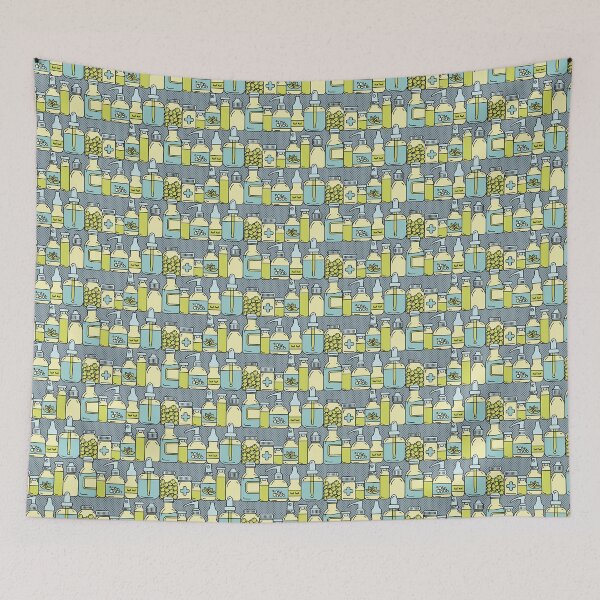Item preview, Green pharmacy bottles pattern designed and sold by Eenig.