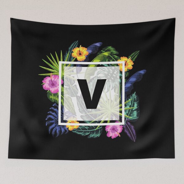 Item preview, Floral Tropical Letter V designed and sold by LamV.
