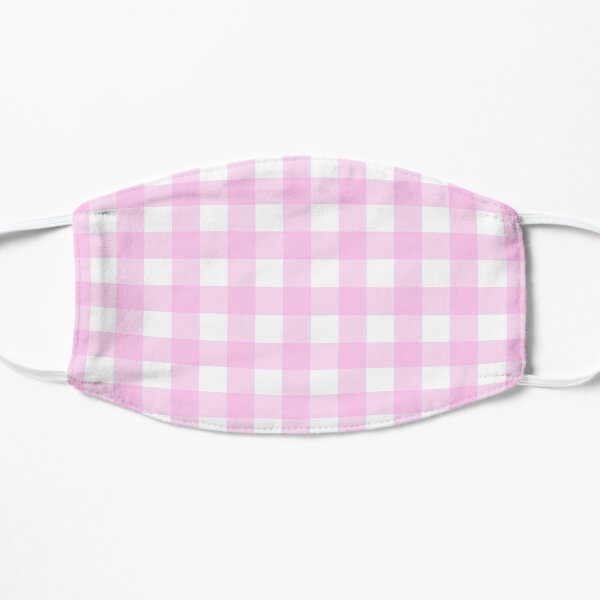Light Pink Gingham Pattern Flat Mask