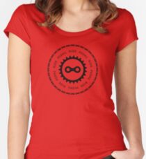 Ride & Pedal Black Text Women's Fitted Scoop T-Shirt