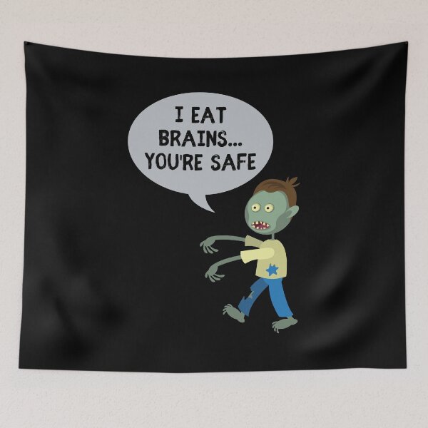 Item preview, I Eat Brains You're Safe - Funny Halloween Zombie designed and sold by m95sim.