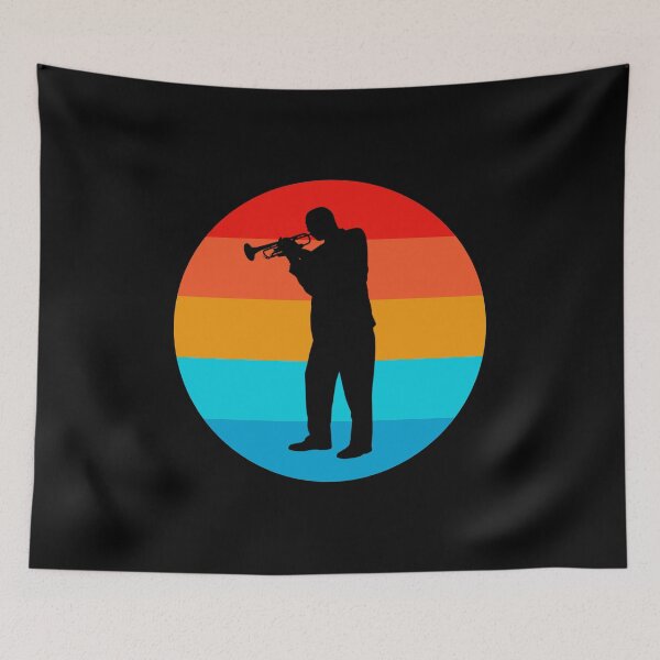 Item preview, Trumpet Player Retro Sunset designed and sold by HalpinDesign.