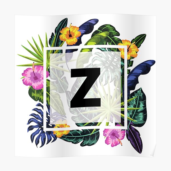 TropicalLife Alphabet Monogram Floral Z Letter