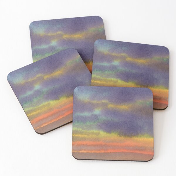 Fiery Sunset Coasters (Set of 4)